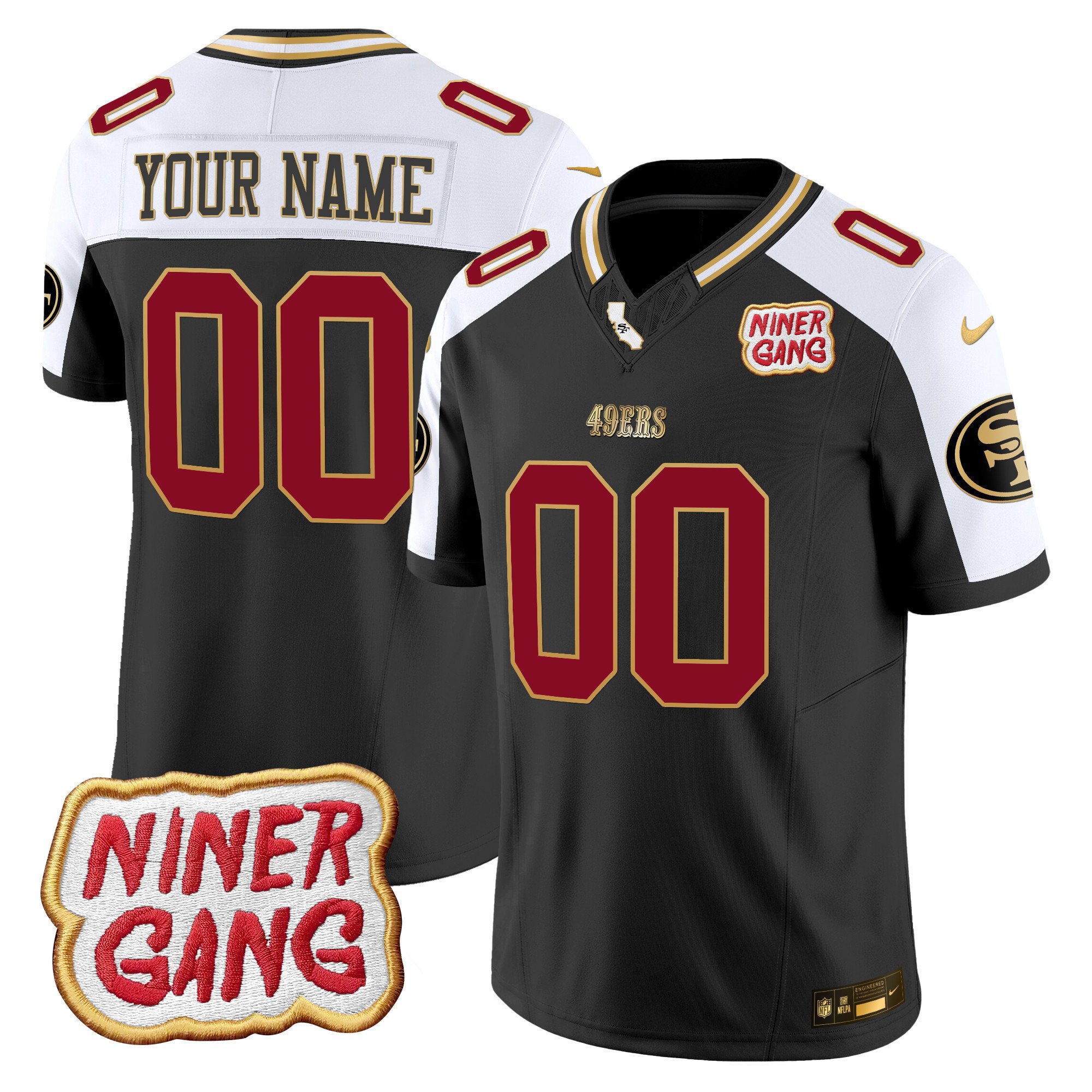 49Ers 2024 Niner Gang Patch Vapor Custom Jersey V2 – All Stitched