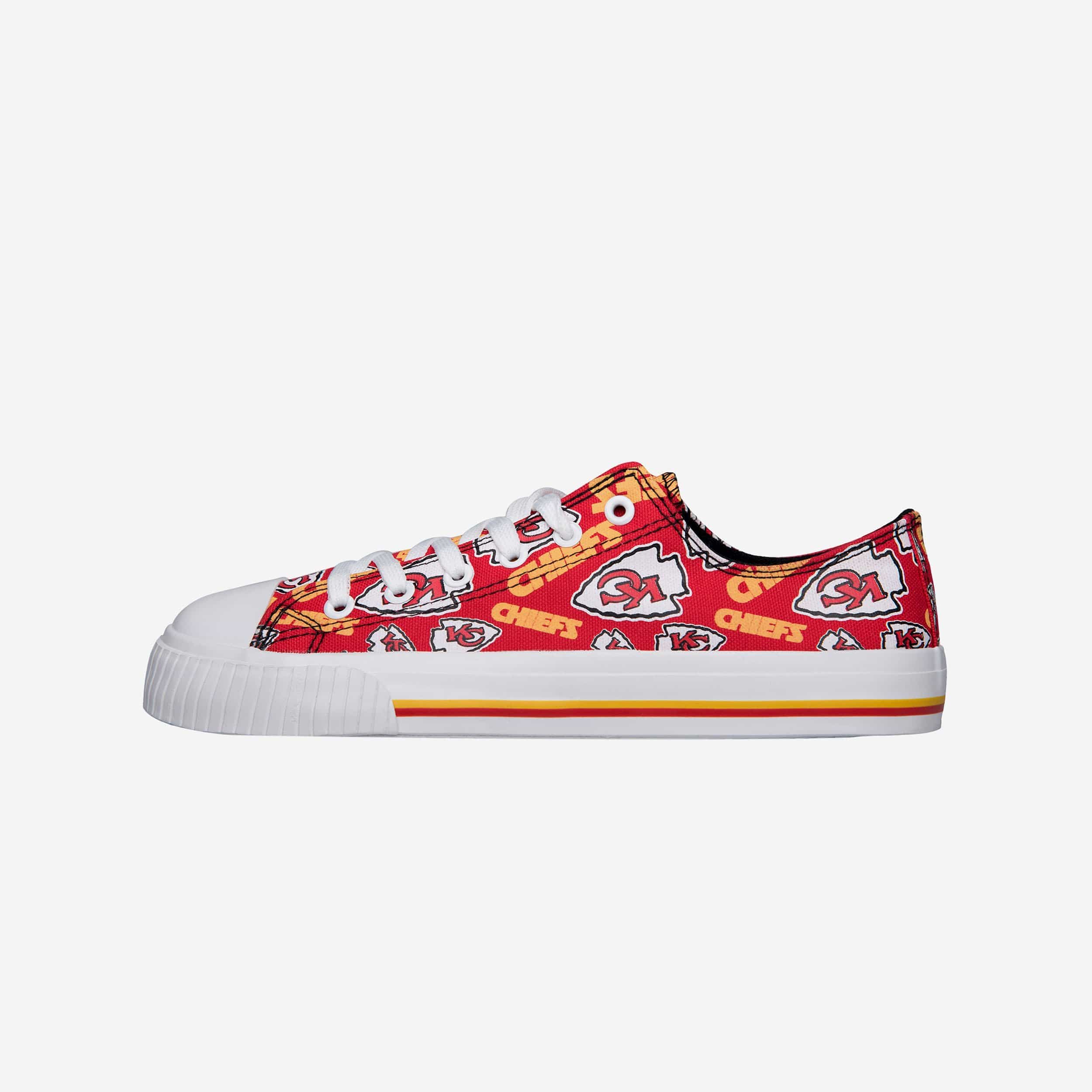 Kansas City Chiefs Womens Low Top Repeat Print Canvas Shoe