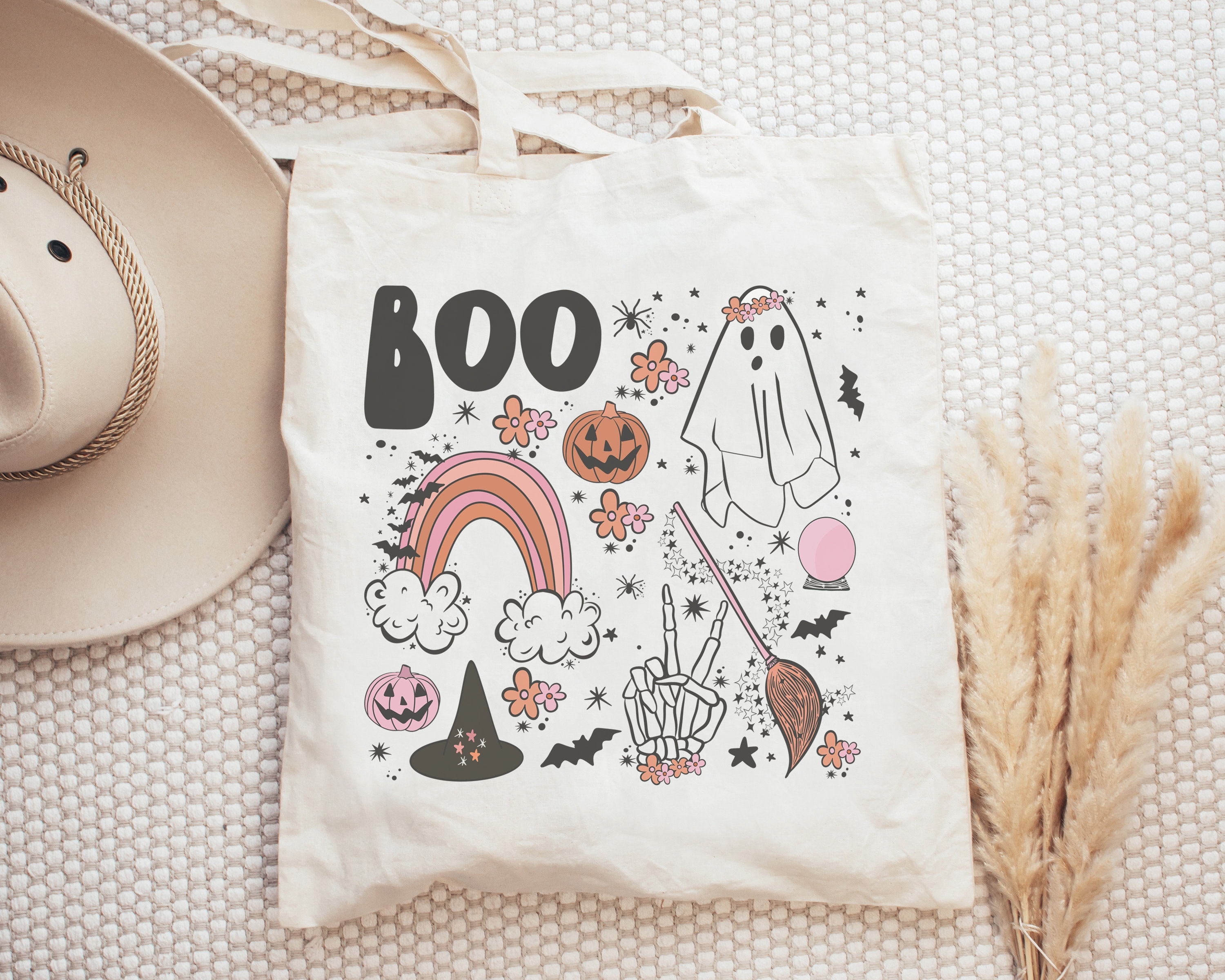 Halloween Tote Bag Trick or Treat Bag Halloween Trick or Treat Bag Halloween Aesthetic Halloween Candy Bag Halloween Tote Bag Canvas