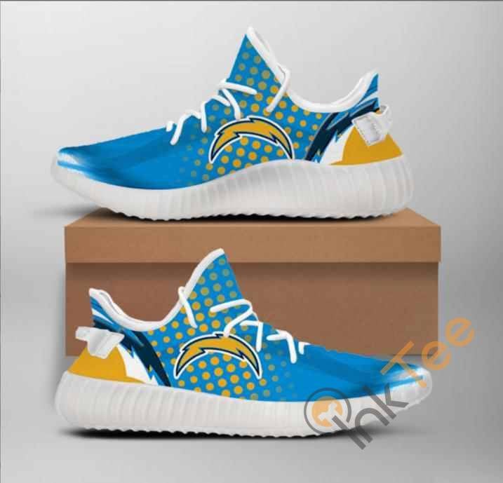 Yeezy Shoes Sport-Team Los Angeles Chargers Blue Gold Yeezy Boost Sneakers