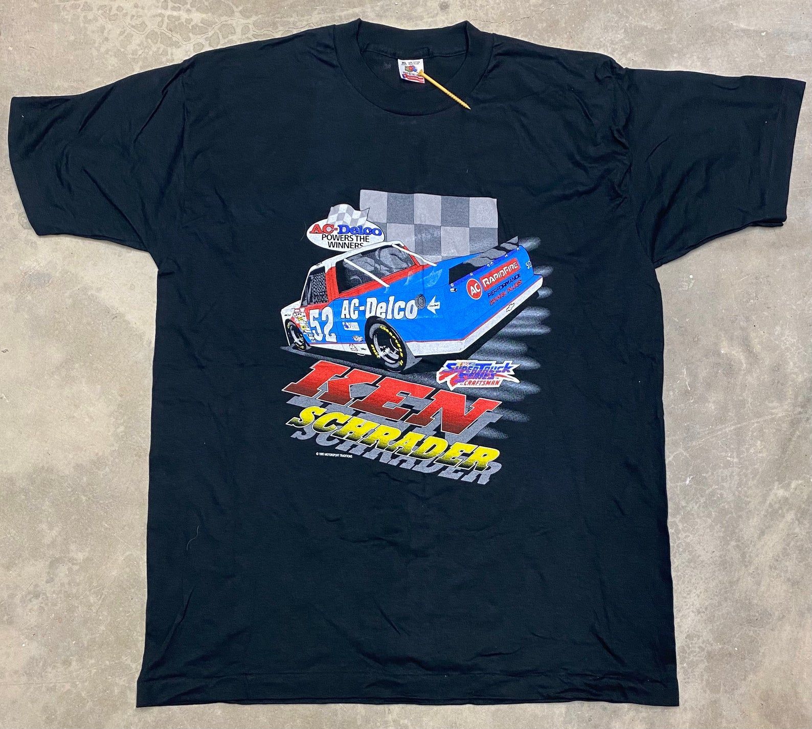 Vintage 1995 Ken Schrader 52 Ac Delco Chevrolet Nascar Super Truck Tee –