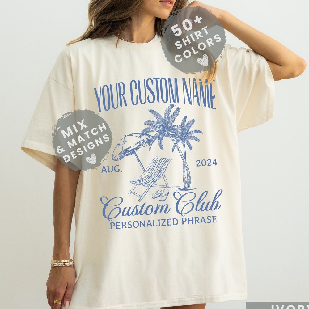 Custom Name Social Club Shirt Luxury Bachelorette Merch Coastal Beach Cocktail Tee Disco Cowgirl Bach Party Gifts Matching Mexico Trip Tee X Monstore Livingtee