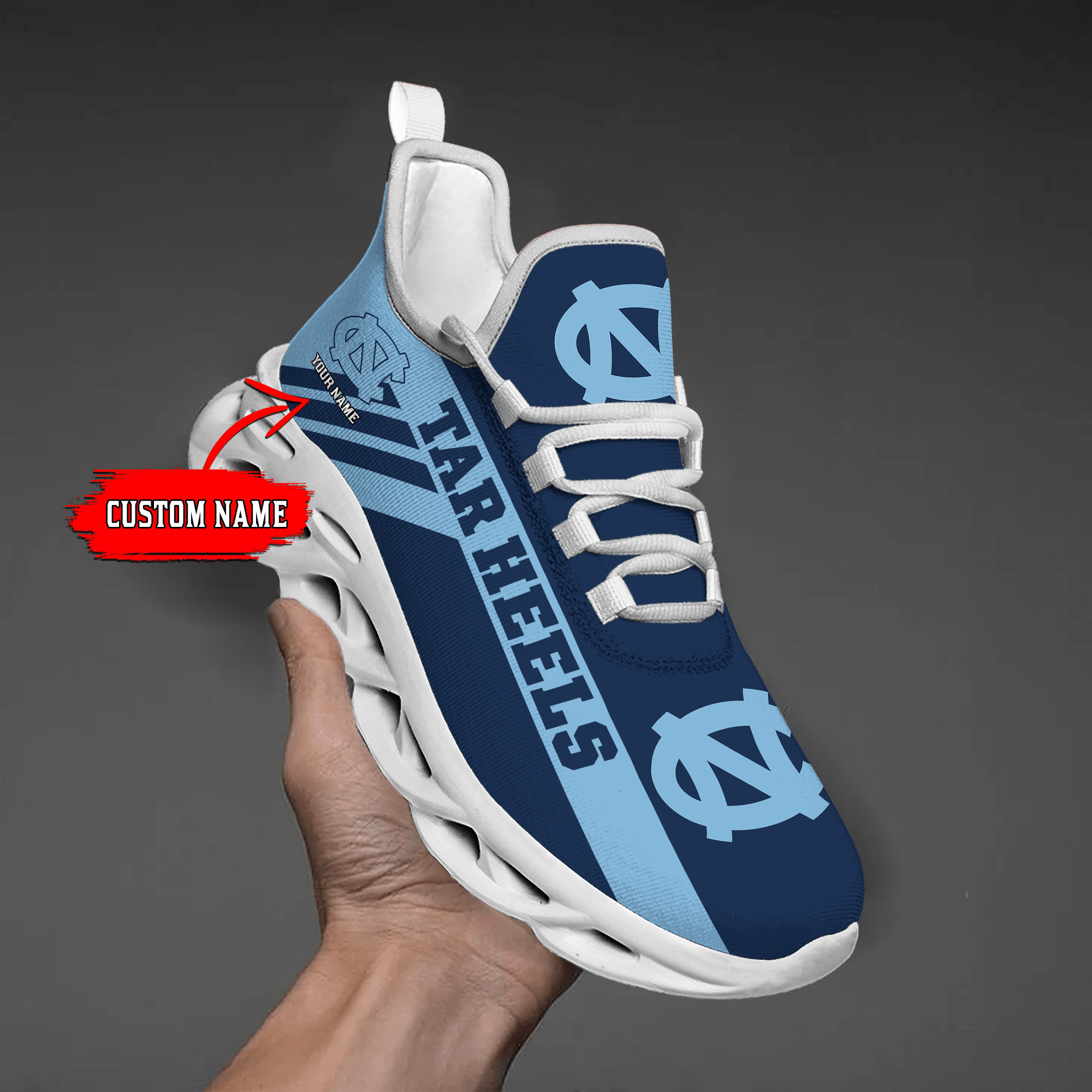 North Carolina Tar Heels-Custom Name -Personalize Max Soul Shoes Sport Sneakers 1081