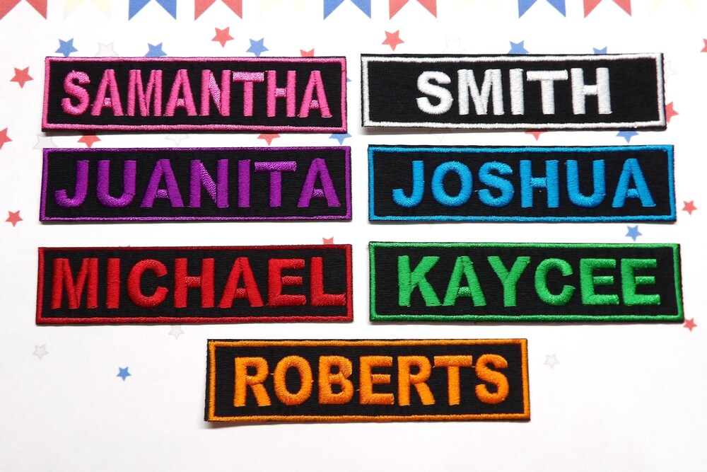 Versatile Name Patch Custom "Your Name" Personalized Name Tag Embroidered Iron-On/Sew-On Applique Uniform Clothing Jacket Vest Costume Badge Ideas By Poshparagon Livingtee