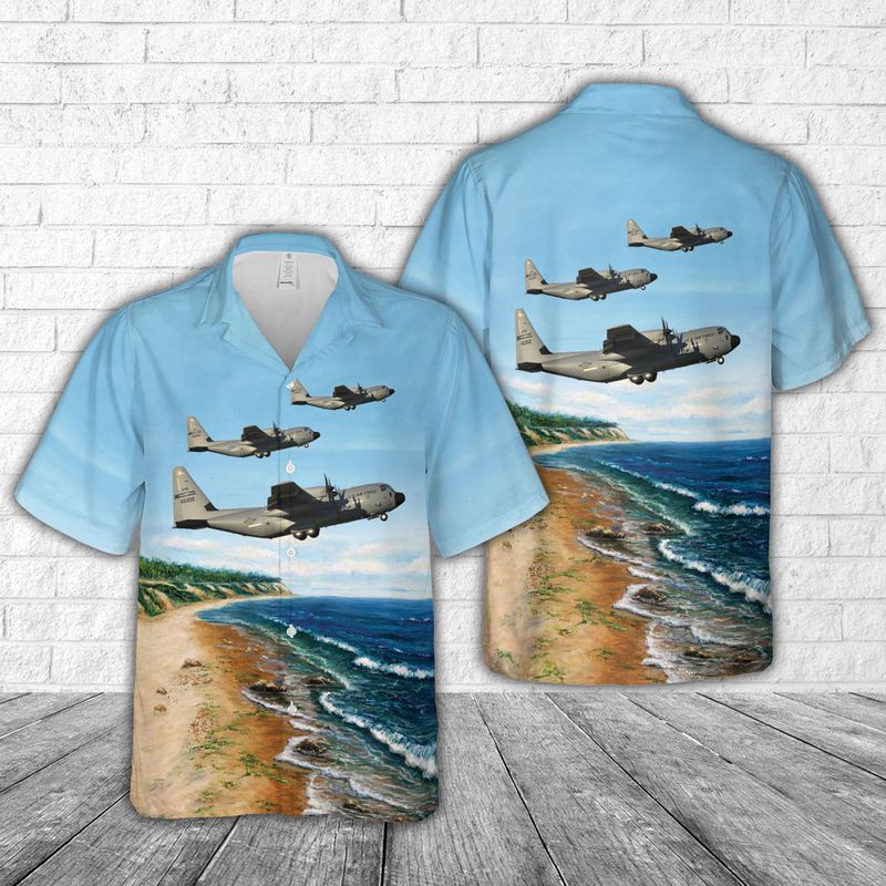 Us Air Force Lockheed Martin Wc-130J Hercules 96-5302 Hurricane Hunter Hawaiian Shirt