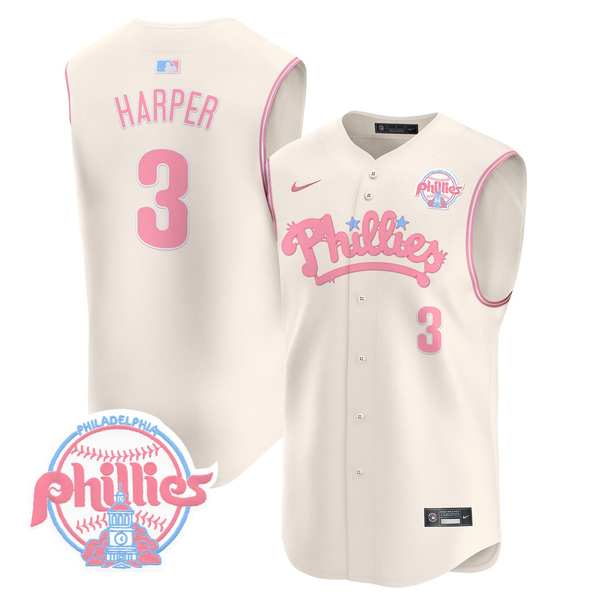 Unisex Phillies Bubblegum Pink Vapor Premier Sleeveless Jersey – All Stitched