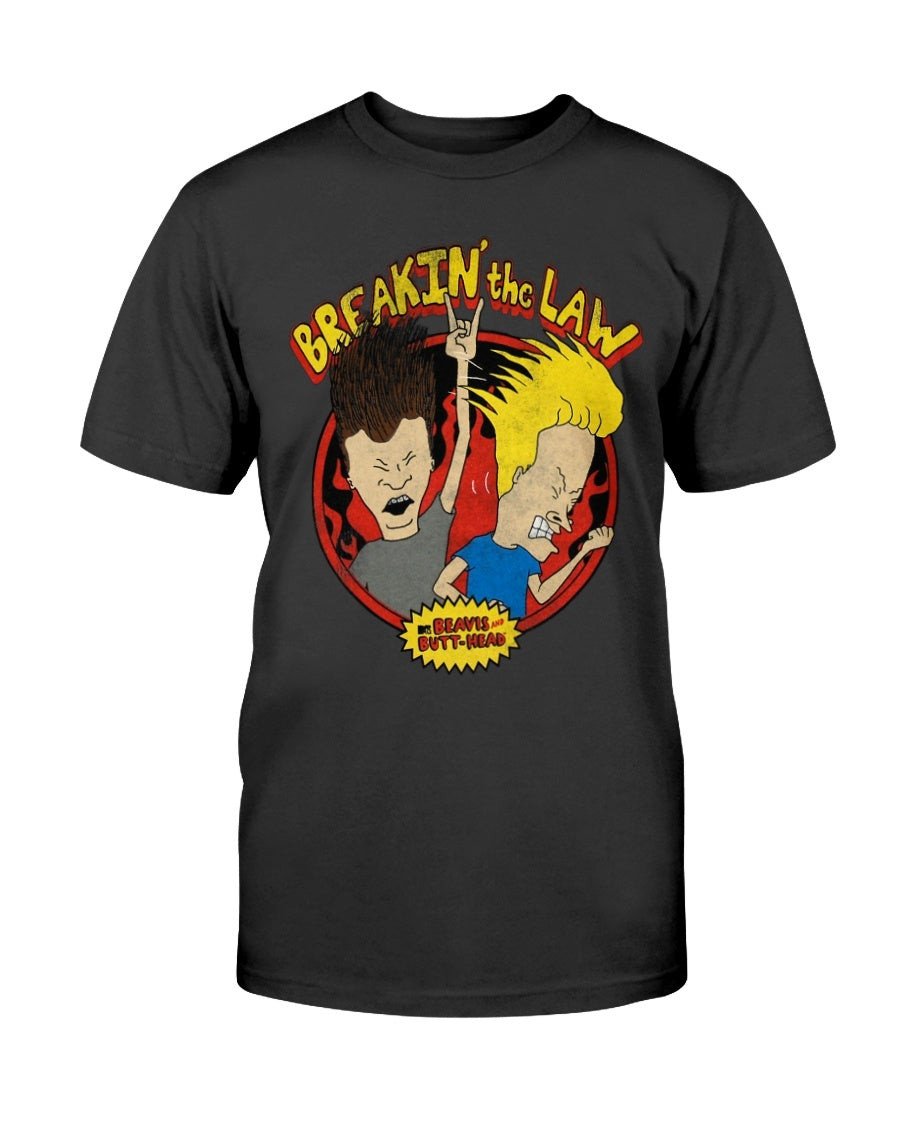 Rare Beavis And Butthead Shirt Gray Vintage Breakin The Law T Shirt 080321