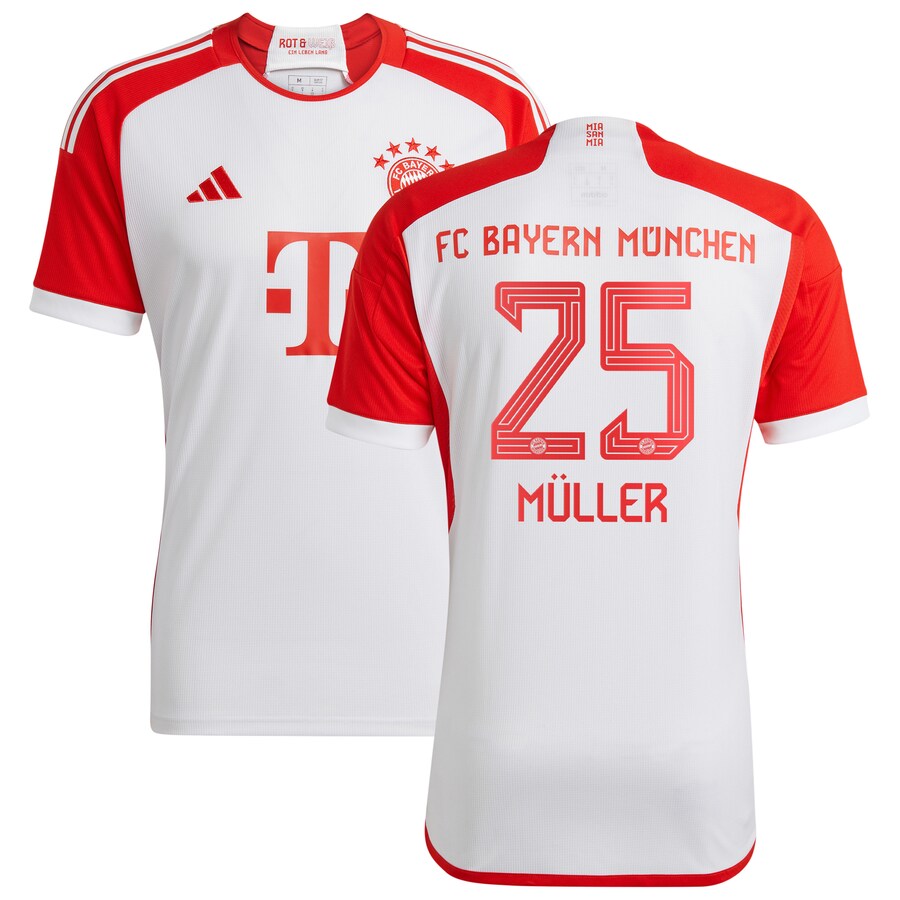 Thomas Müller Bayern Munich Adidas 2023/24 Home Jersey – White