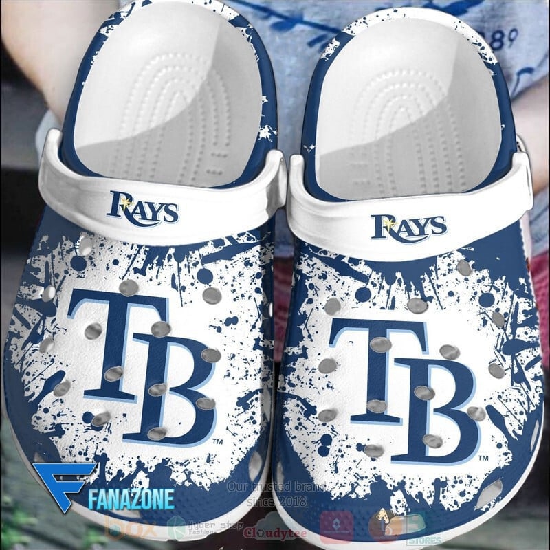 Tampa Bay Rays Logo Baseball MLB White Sander Blue Crocss Classic Clogs Shoes Ver737