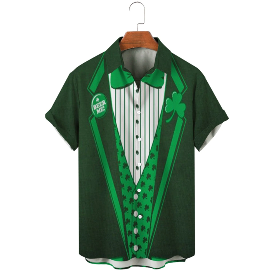 Simple St. Patrick’S Hawaiian Shirt, St. Patrick’S Day 3D Shirt, Shamrock Hawaiian Shirt