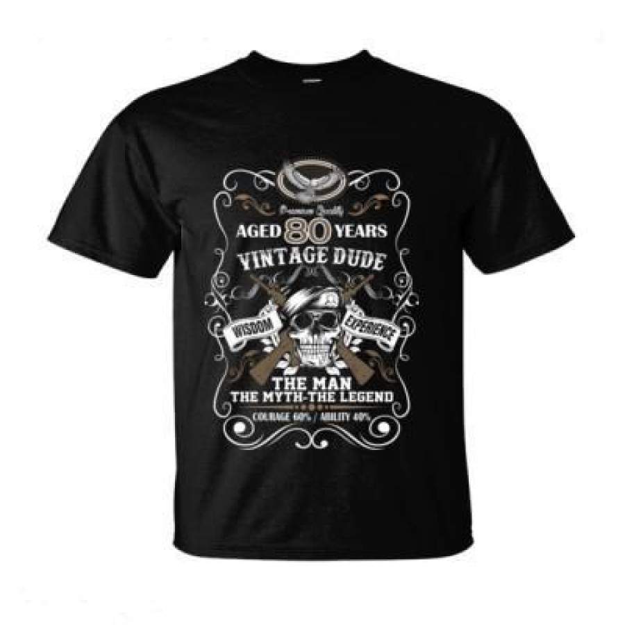 AGR Aged 80 Years Vintage Dude Wisdom Experience The Man The Myth The Legend Courage 60% Ability 40% – Ultra-Cotton T-Shirt