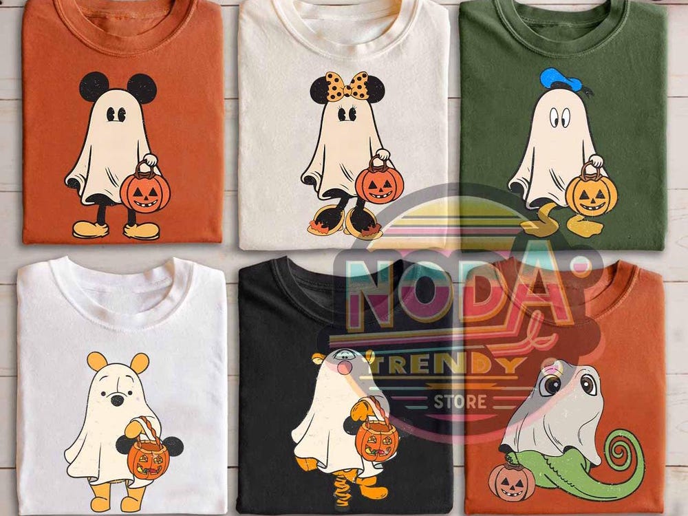 Retro Disney Ghost Characters Halloween Shirt 2024