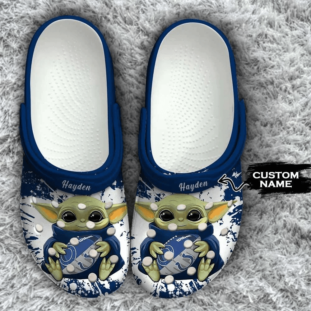 Indianapolis Colts Baby Yoda Custom Name Crocss Classic Clogs Shoes Ver83