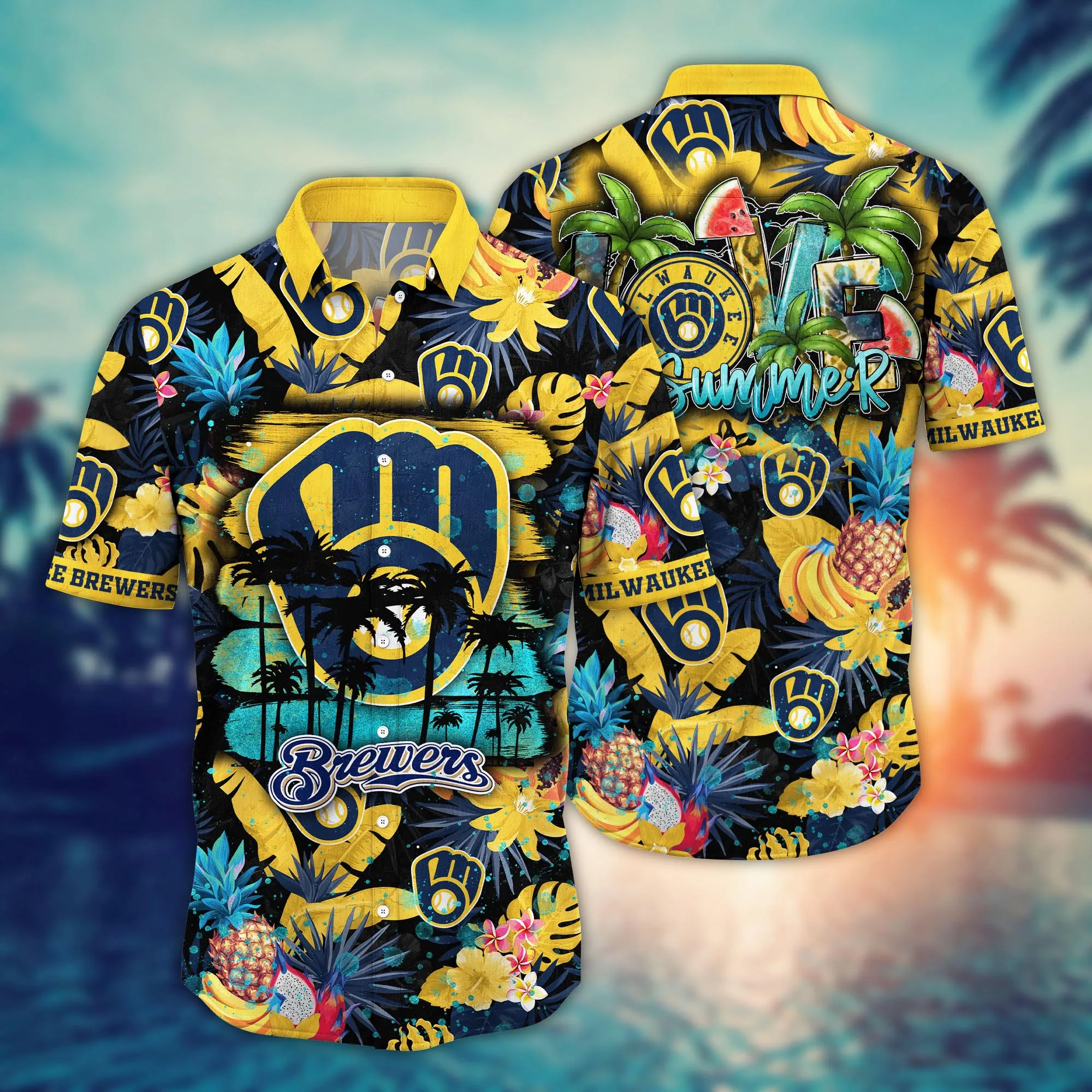 Milwaukee Brewers Mlb Hawaiian Shirt Warm Days Aloha Shirt