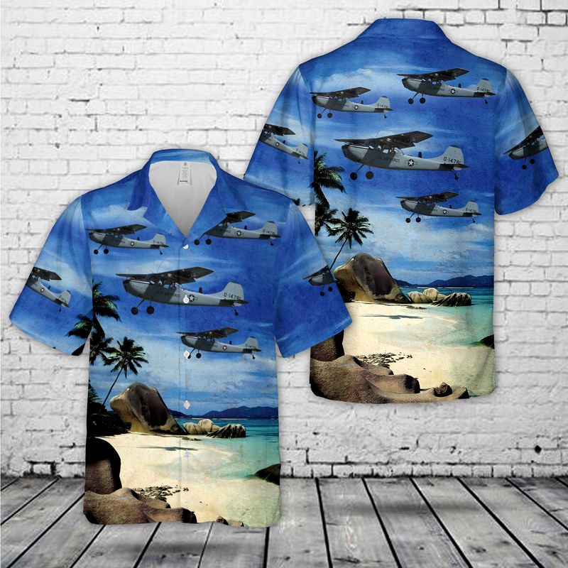 Us Air Force Cessna Bird Dog Hawaiian Shirt For Men