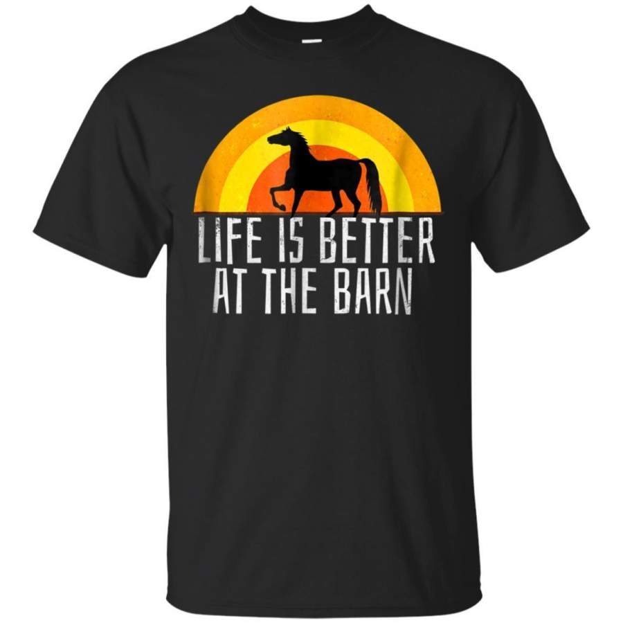 AGR Life Is Better At The Barn Vintage Horse Sunset Farm Shirt Jaq T-shirt