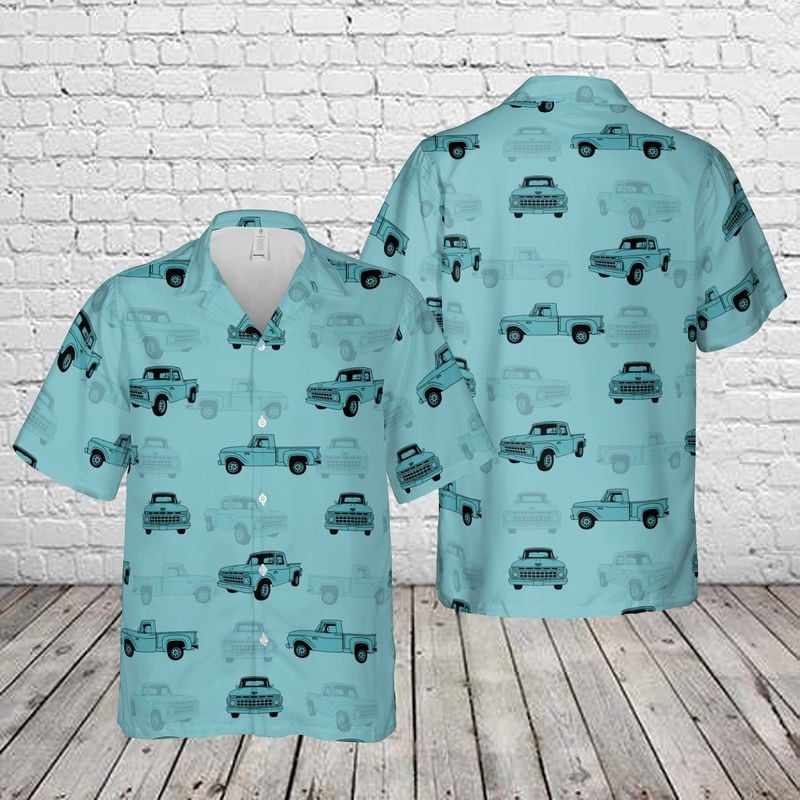 Ford F  Silhouette 3D Hawaiian Shirt