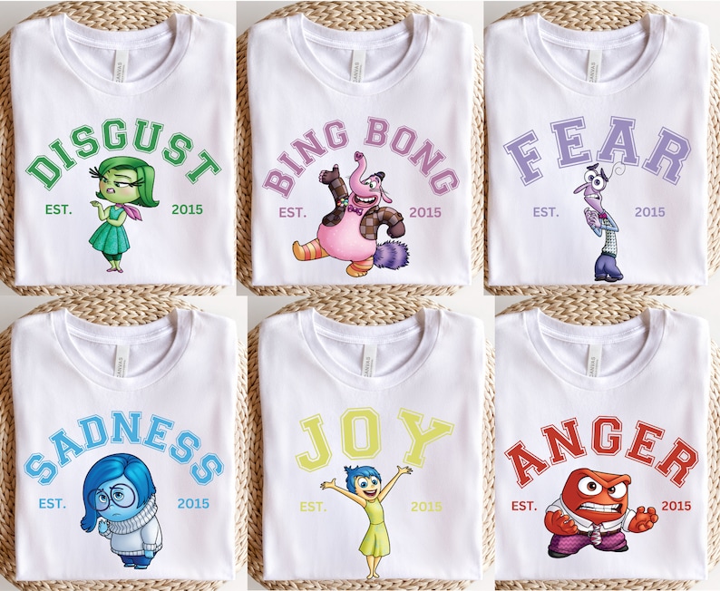 Matching Family Inside Out Shirt, Family Disney Shirts, Joy, Bing Bong, Anger, Disgust, Inside Out Birthday, Disney World, Disneyland Shirt
