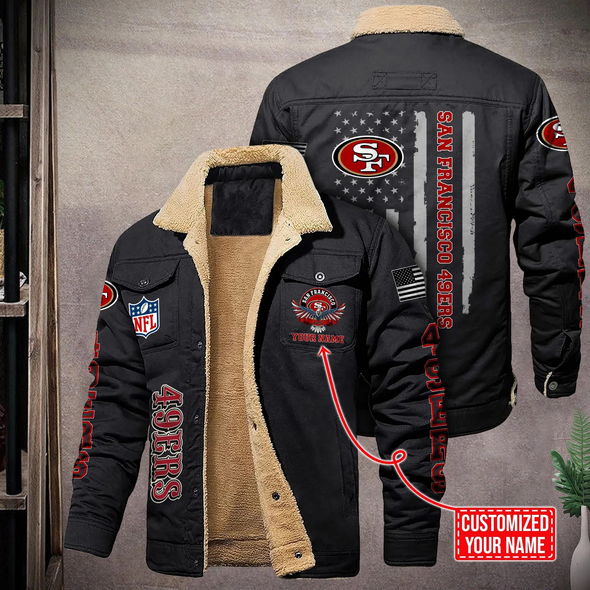 San Francisco 49ers National Football League Stand Collar Jacket