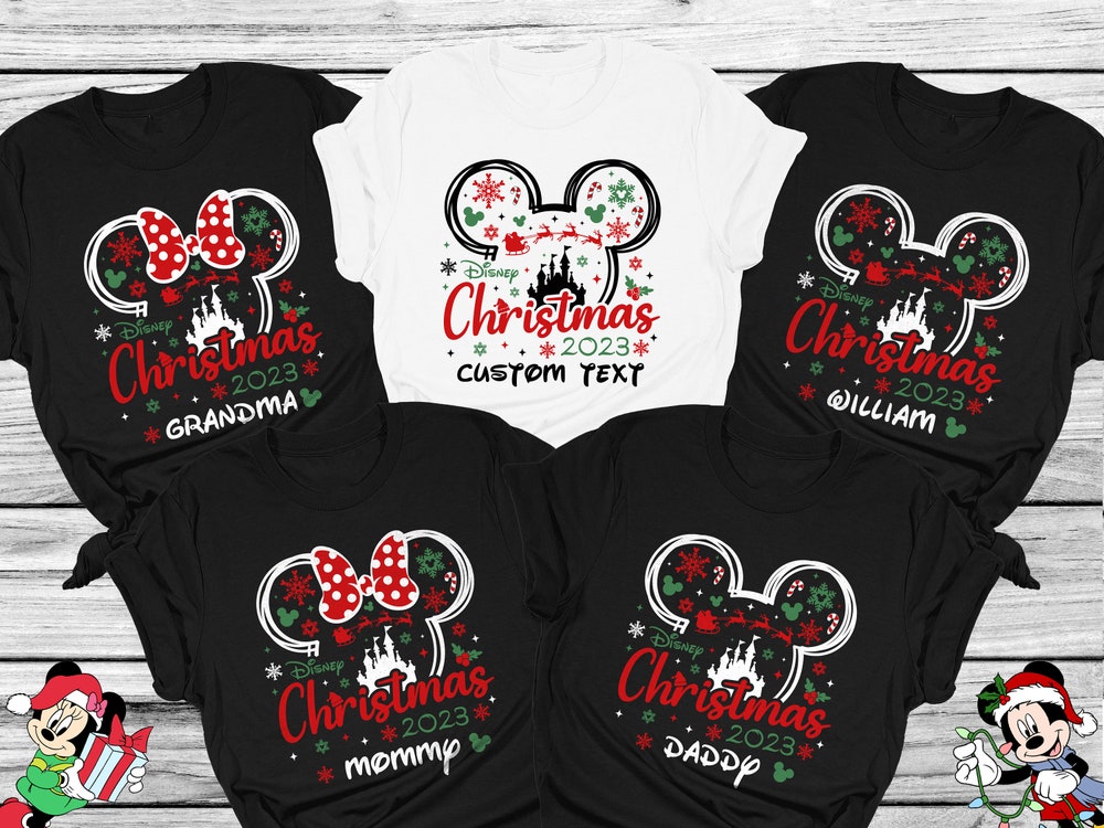 Disney Christmas 2024 Shirt, Custom Disney Christmas Shirt, Mickey Minnie Christmas Shirt, Custom Family Disney Tshirt, Christmas Family Tee Redefine Your Wardrobe Shirtstylecentral