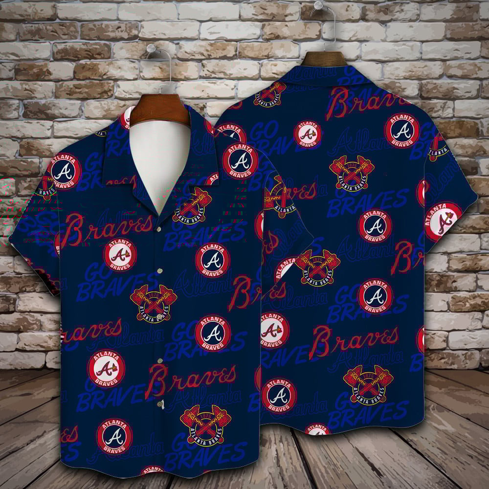 Atlanta Braves Major League Baseball Simple Pattern 3D Print Hawaiian Shirt May