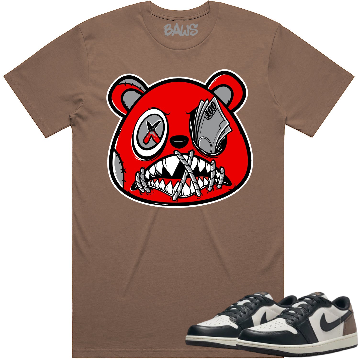 Mocha Low 1s Shirt to Match - Jordan 1 Low Sneaker Tees - Money Talks Baws x Trending 2024 X Moderndaydecors