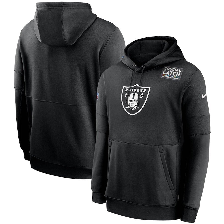 Nike Las Vegas Raiders Black Crucial Catch Sideline Performance Pullover Hoodie