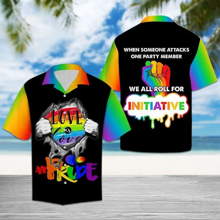 Beach Shirt Lgbt Hawaiian Shirt When Someone Attacks One Party Member We Roll For Initiative Hawaii Shirt