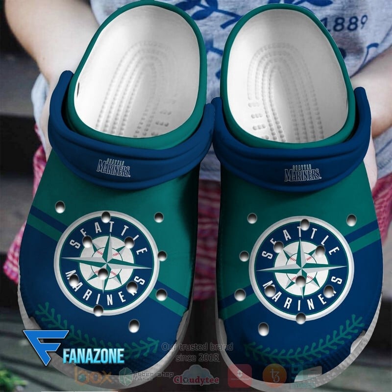 Seattle Mariners Logo Baseball MLB Blue Green Crocss Classic Clogs Shoes Ver513