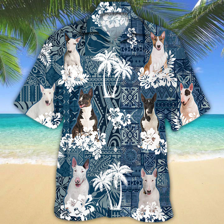 Bull Terrier Hawaiian Shirt, Hawaiian Shirt For Men, Women, Gift For Dog Lovers