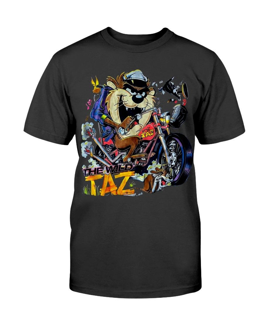 Vintage 90S Looney Tunes Tazmanian Devil The Wild Taz Motorcycle Biker T Shirt 070521