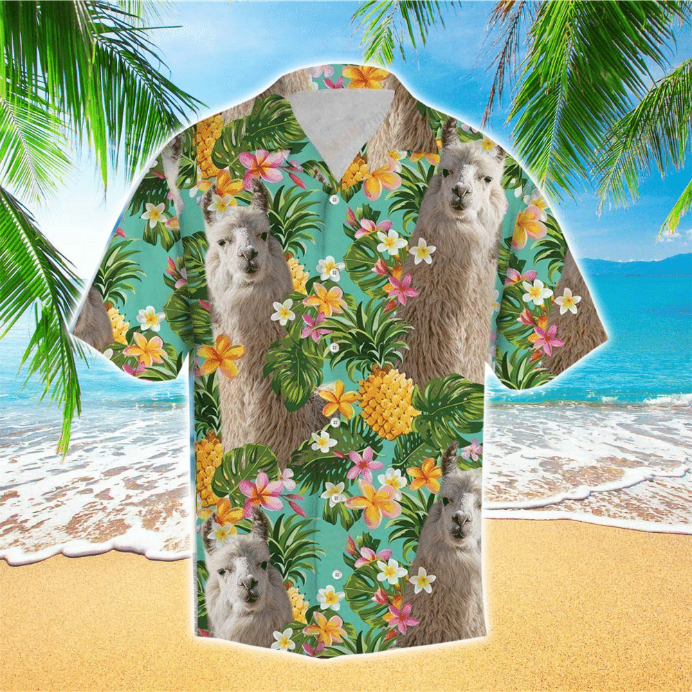 Tropical Pineapple Llama Multicolor Unique Design Unisex Hawaiian Shirt