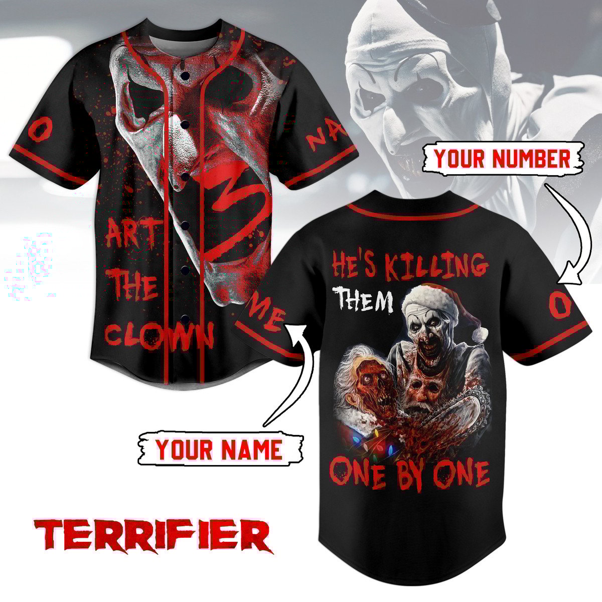 Merchcustom Terrifier Baseball Jersey For Fans