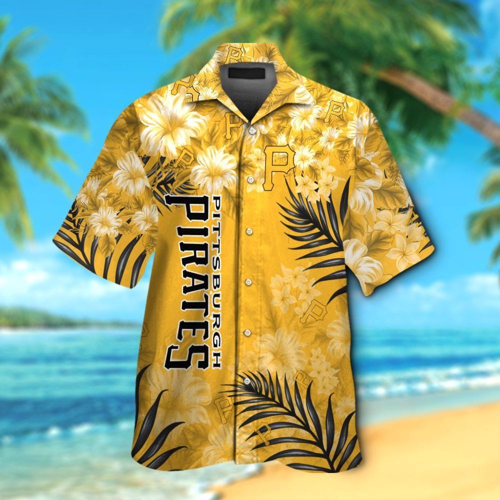 Pittsburg Pirates Short Sleeve Button Up Tropical Hawaiian Shirt Ver06