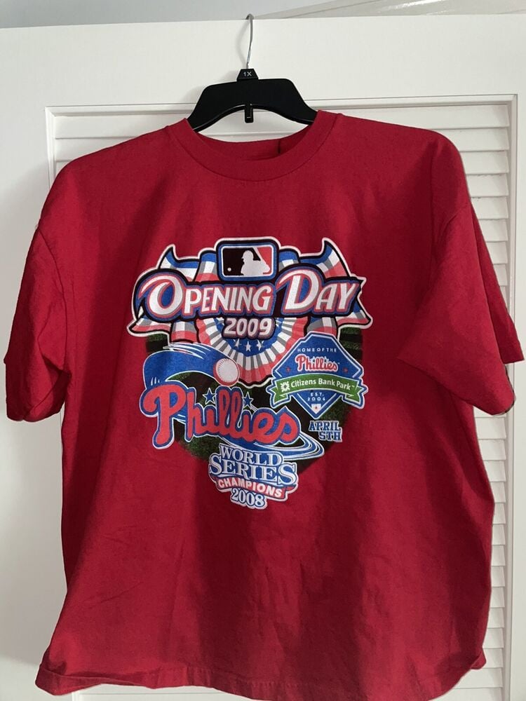 Vintage 2009 Opening Day T Shirt Philadelphia Phillies Baseball