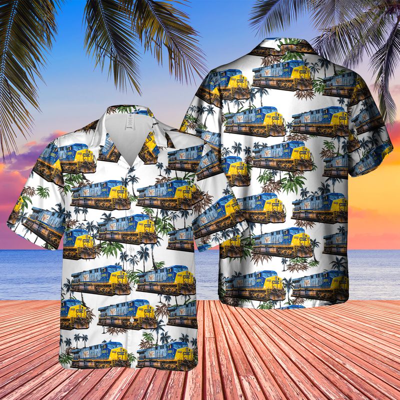 Csx Transportation Ge Ac6000Cw Locomotive Hawaiian Shirt, Hawaiian Shirt For Men, Dad Husband