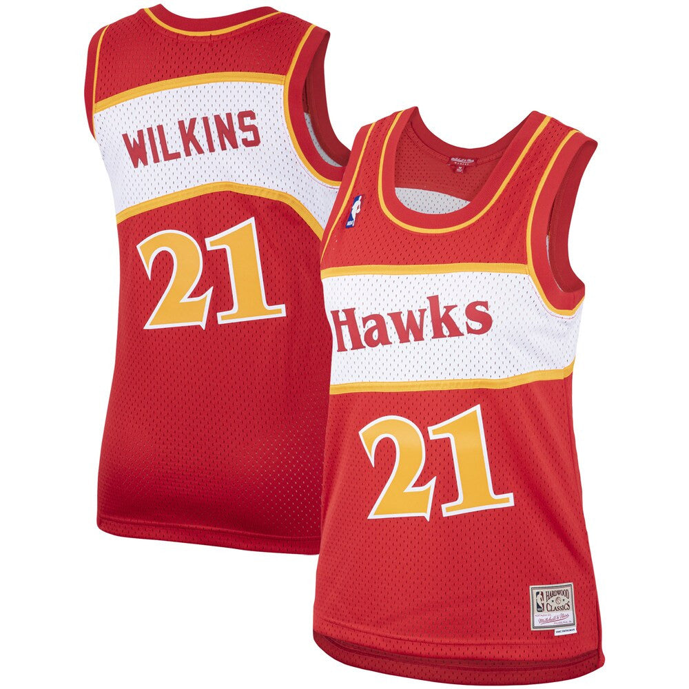 Women’S Mitchell & Ness Dominique Wilkins Red Atlanta Hawks Hardwood ...