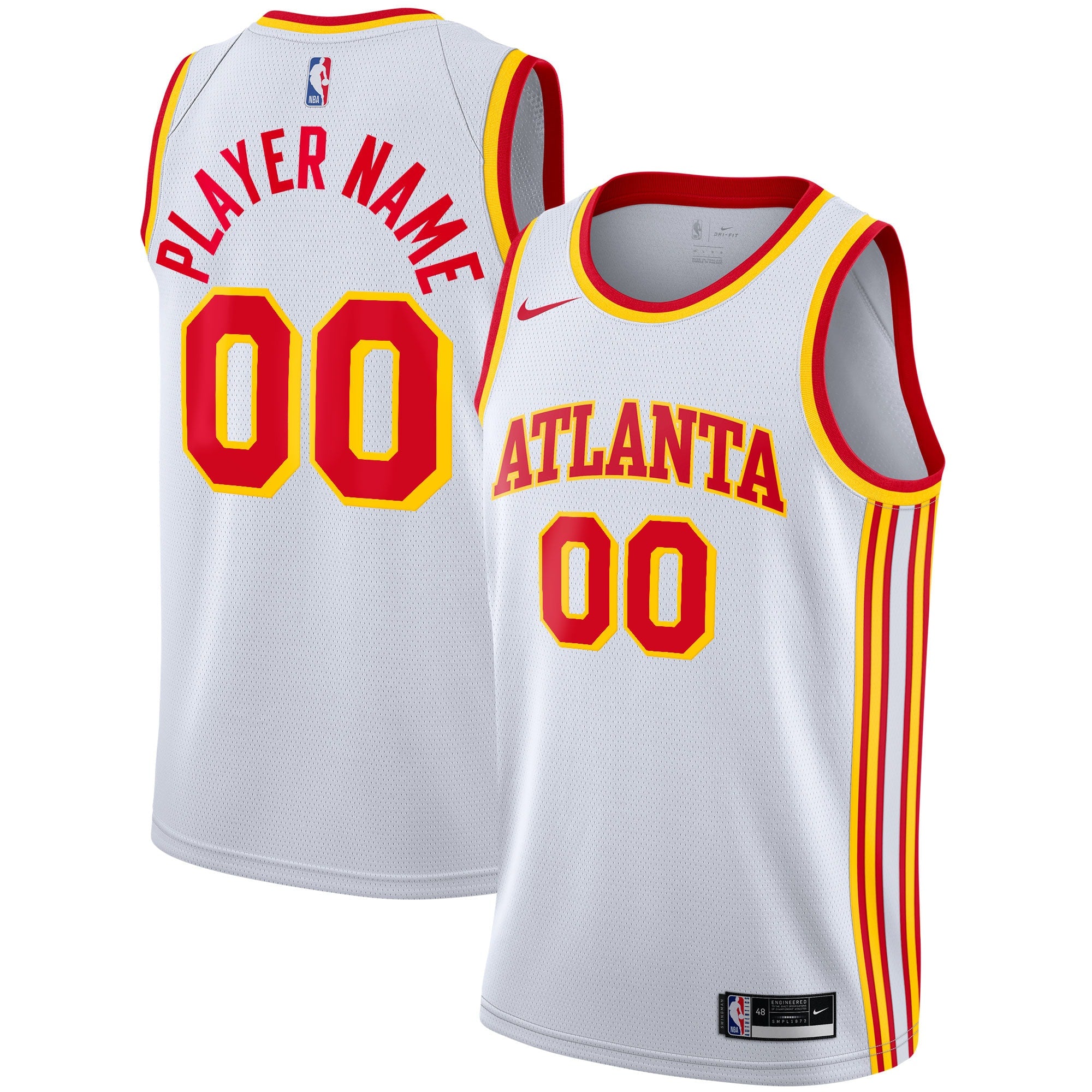 Atlanta Hawks Nike 2020/21 Swingman Custom Jersey – Association Edition – White