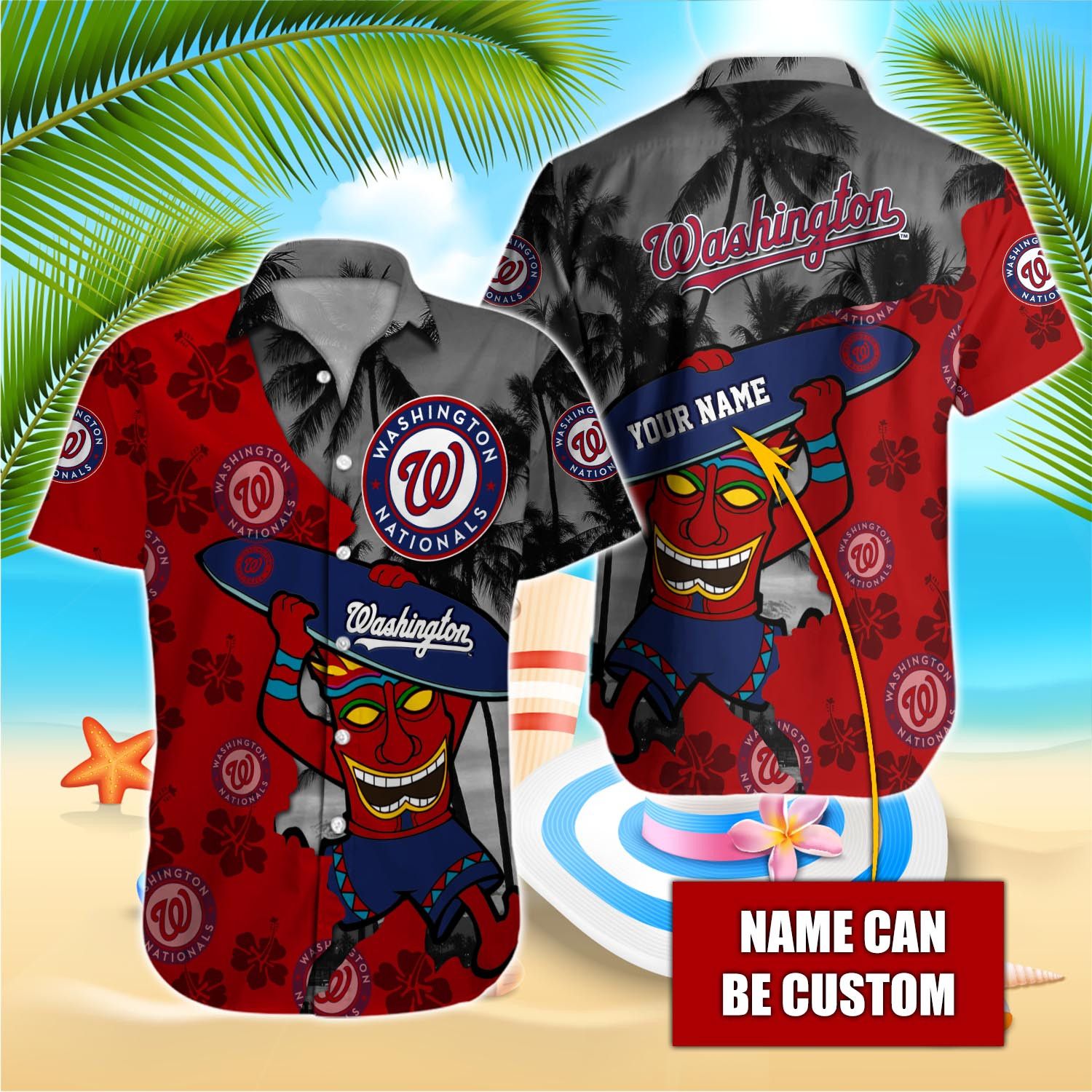 Washington Nationals Aloha Vacation Shirt Custom Name