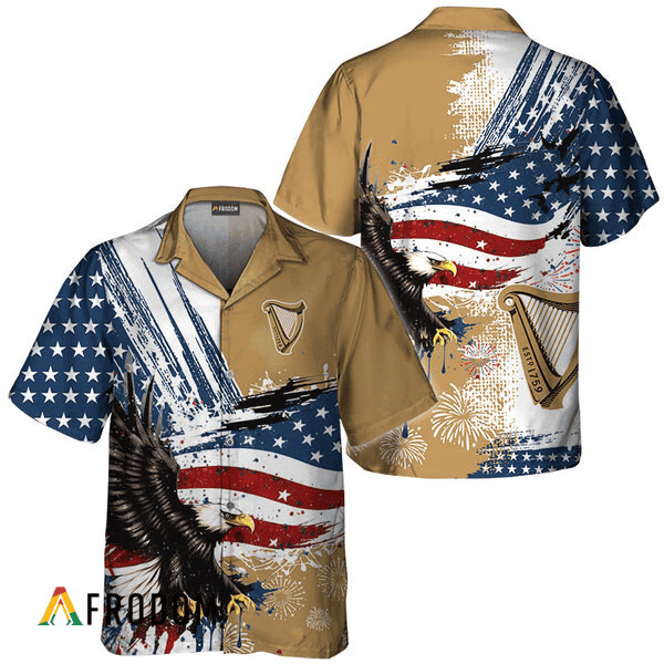 Guinness Beer Fourth Of July Eagle Hawaiian Shirt