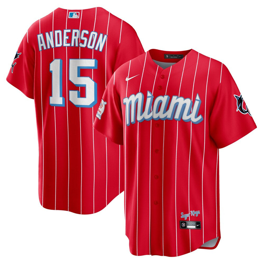 Men’S Miami Marlins Brian Anderson Nike Red 2021 City Connect Replica ...