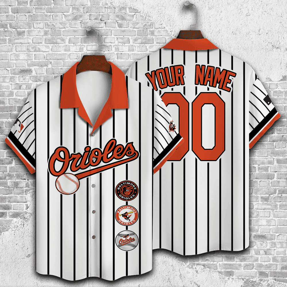 Custom Name And Number Baltimore Orioles Baseball Cool Hawaiian Shirt