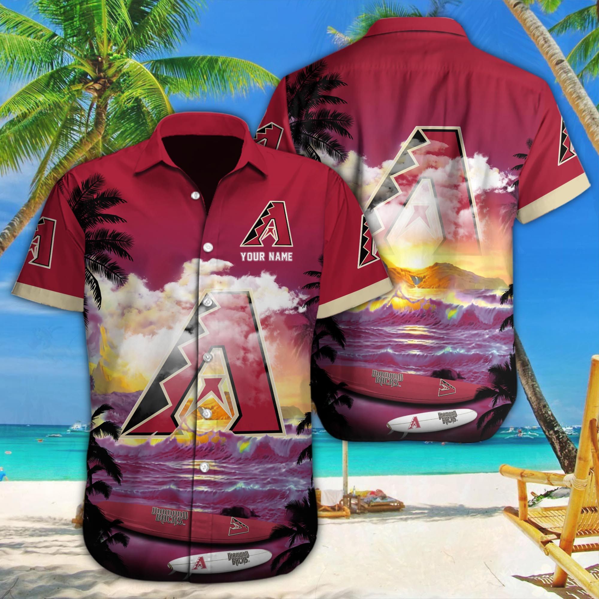 Arizona Diamondbacks Custom Name Aloha Vacation Shirt