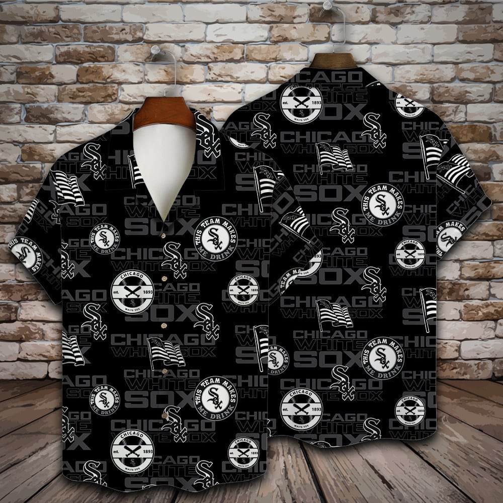 Chicago White Sox Major League Baseball Simple Pattern 3D Print Hawaiian Shirt May