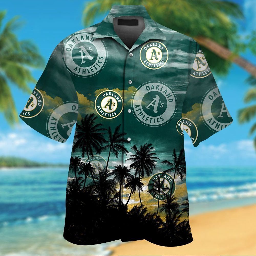 Oakland Athletics Short Sleeve Button Up Tropical Hawaiian Shirt Ver05