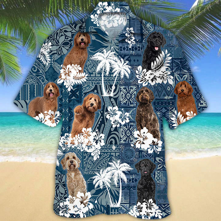 Summer Labradoodle Hawaiian Shirt, Floral Dog Short Sleeve Hawaiian Aloha Shirt For Men, Women, Gift For Summer