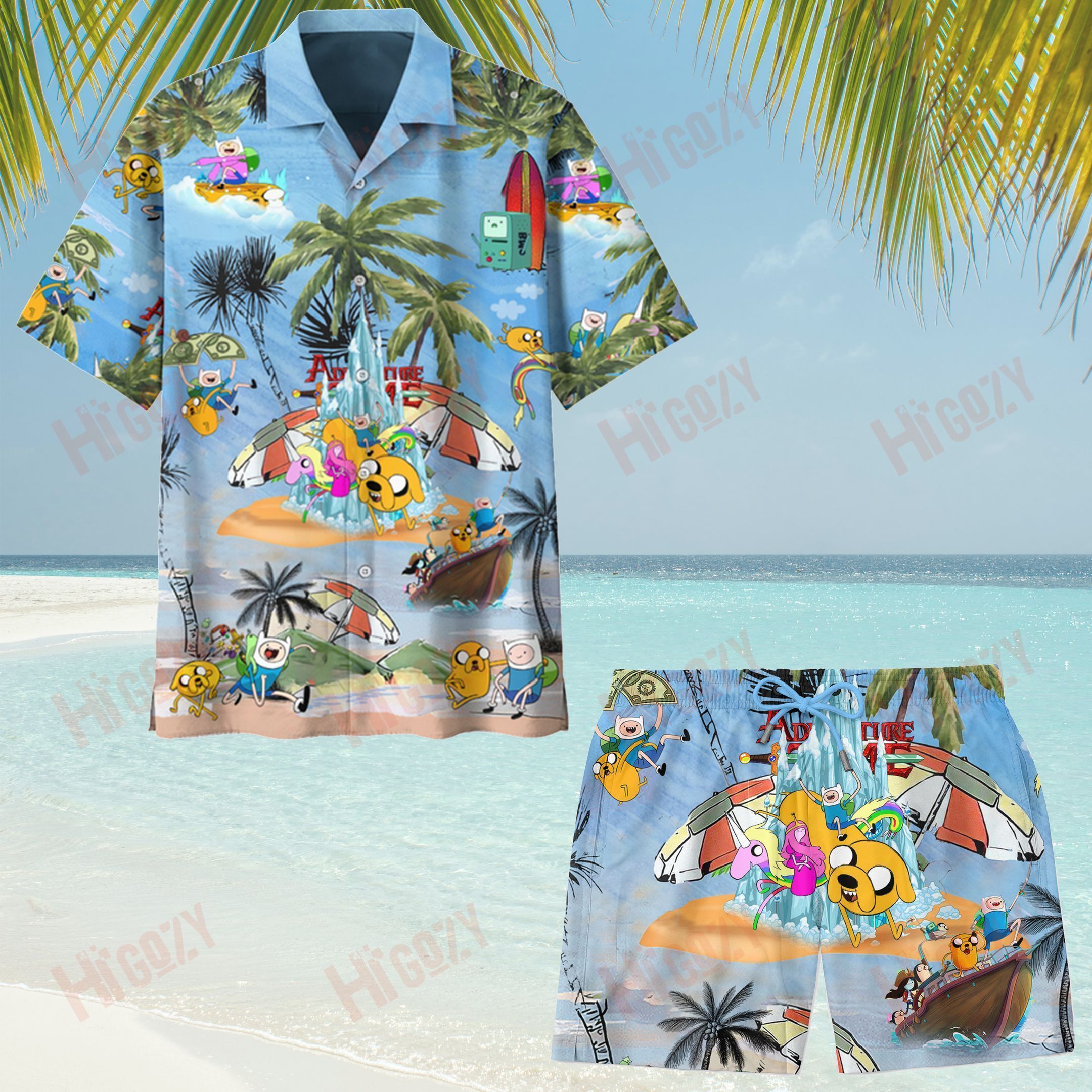 Adventure Time Hawaiian Shirt & Short Set: Family Beach Gifts