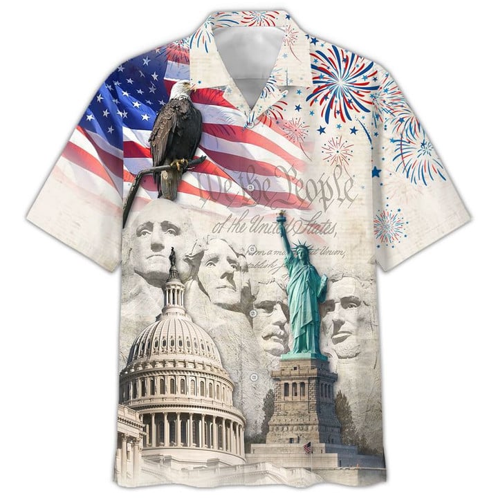 3D Full Printed Eagle President Flag Hawaiian Shirt, 4Th July 3D Shirt For Usa People