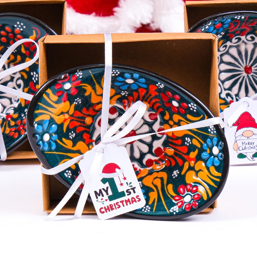 Handcrafted Christmas Gifts For Coworkers, Personalized Turkish Cini Ceramic Bowls, Happy Holiday Favors Candy Bowl, Unique Cini Candy Bowls Your Style, Your Statement