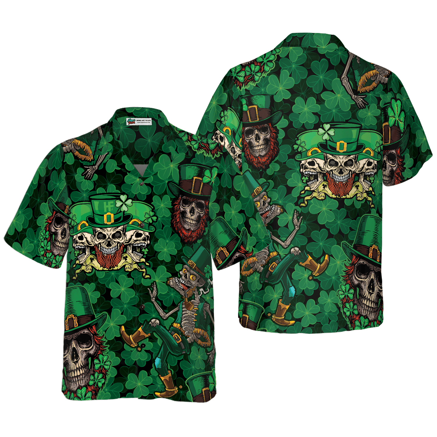 Leprechaun Skull Happy Saint Patrick’S Day Hawaiian Shirt